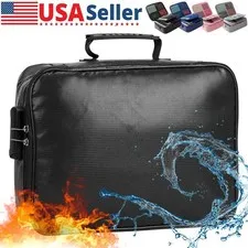 Large Fireproof Document Bag Case Pouch Money Waterproof Safe Cash Storage new