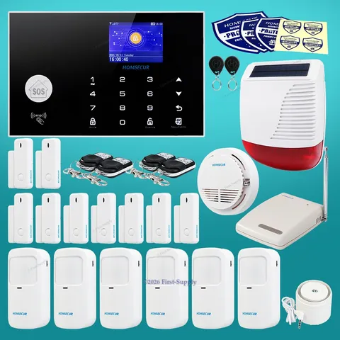 HOMSECUR Wireless&Wired 4G/3G/GSM WIFI Home House Alarm System+6*PIR+Door Sensor