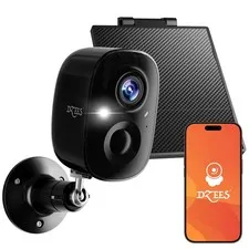 2K Solar-Powered Outdoor Security Camera with Spotlight and Alarm