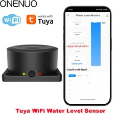 Wifi Water Level Sensor, Ultrasonic Tank Monitor with APP Alert, Remote Water De