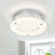 DHK wot Crystal Ceiling Light Fixture Dimmable 11 Inch-4000K Glass, 4000K-12W