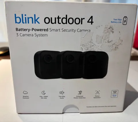 Blink Outdoor 4th Gen Battery-Powered Smart Security Camera System 3-Pack NEW