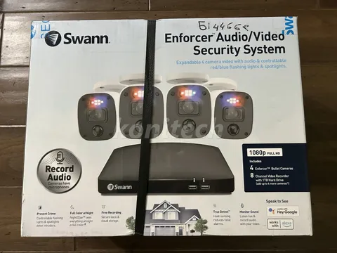 Swann Security Camera System with Four Hardwired Bullet Cameras & 1TB Hard Drive