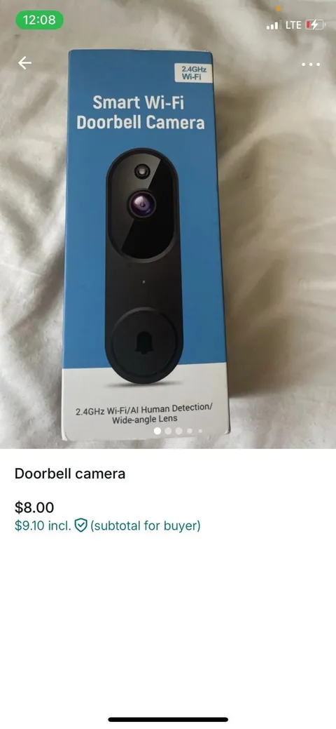 Smart Wi-Fi Doorbell Camera with AI Human Detection and Wide-Angle Lens