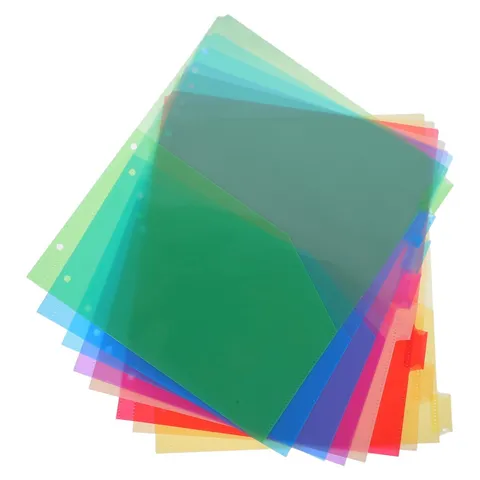 8pcs Binder Dividers with Tabs - Colorful Plastic Page Colorful Divider Binder