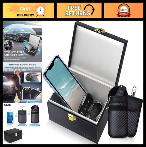 Faraday Box & Bags for Car Keys - Signal Blocking, Keyless Entry Safe, Anti-Thef