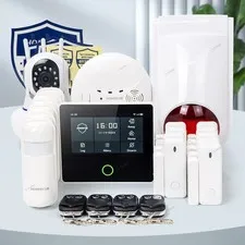 HOMSECUR Wireless WIFI 4G 2G Home House 4.3" Alarm System+Wireless Flash Siren