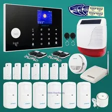 HOMSECUR Wireless WIFI Home Security Alarm System+Wireless Solar Red Flash Siren