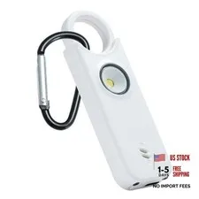 Personal Safety Alarm - 135dB Ultra Loud Siren with LED Strobe Light, White