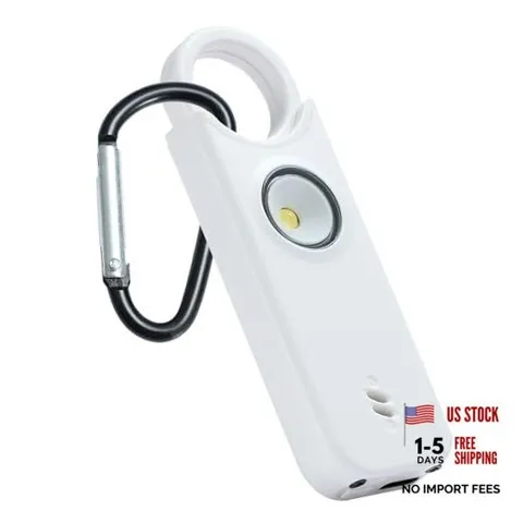 Personal Safety Alarm - 135dB Ultra Loud Siren with LED Strobe Light, White