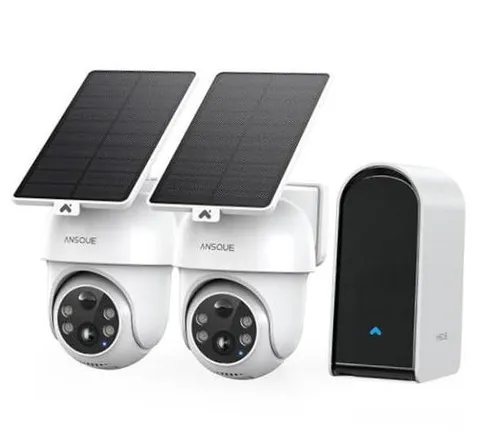 Solar Security Cameras Wireless Outdoor Home System, 2 Cam-Kit | Kit-2-Camera