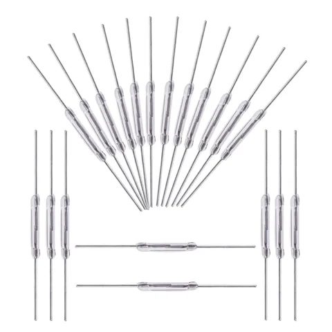 20Pcs Reed Switch 2 x 14mm Normally Open (N/O) Magnetic Induction Switch for ...