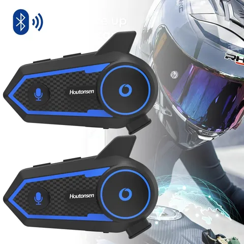 2 x1000M Motorcycle Bluetooth Helmet Intercom Wireless Headset Interphone Mic