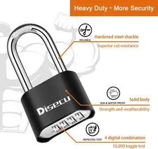 1 Pack  Heavy Duty 4 Digit Combination Lock, 2.5 Inch Long Shackle Outdoor Wa...