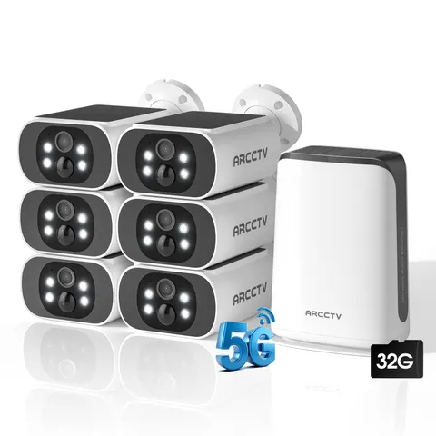 4MP Security Camera System Solar Powered Outdoor Wireless 6 Cam-Kits 2 Way Audio