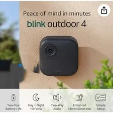 New Blink Outdoor 4 Camera 4th Gen Add On Replacement Security Camera Black