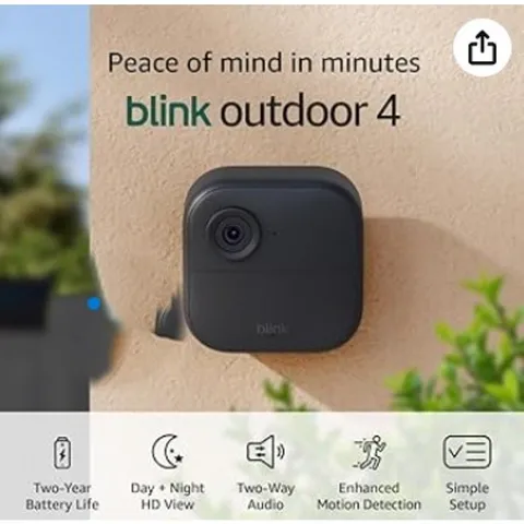 New Blink Outdoor 4 Camera 4th Gen Add On Replacement Security Camera Black