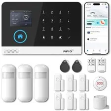 Wireless Home Security Alarm System, Motion Sensors, Door/Window Alerts, WiFi+GS