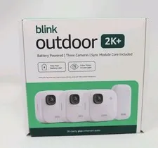 NEW: Blink Outdoor 2K+ Wireless Security Cameras 3 Camera System (White) SEALED