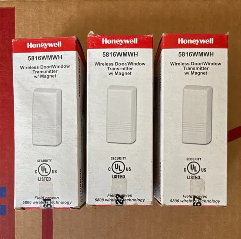 Honeywell 5816WMWH Wireless Door/Window Sensor Transmitter w/ Magnet, White (19)