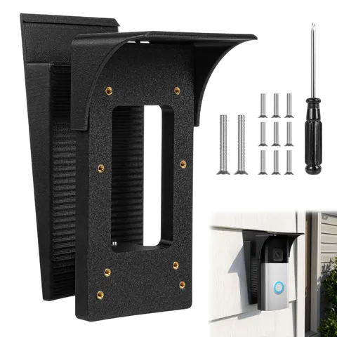 No-Drill Doorbell Vinyl Siding Mount with Adjustable Angle & Weather Cover Co...