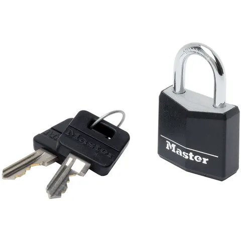 Master Lock 9130EURDBLK Black Aluminum Vinyl Cover 30mm 4-Pin Lock
