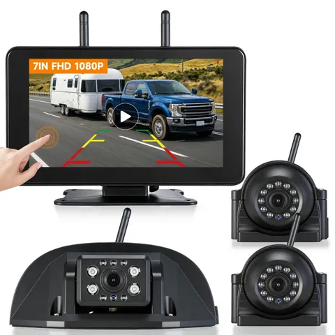Wireless RV Backup Camera System, Plug & Play for Furrion 4*15.12*6.14, black