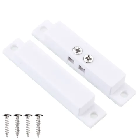 10 Pcs N.C. Wired Door Alarm Magnetic Contact Sensor, Magnetic Reed Switch,White