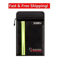 Versatile Fireproof Document Safe - 5200℉ Protection, 2-Pocket Design, Portable