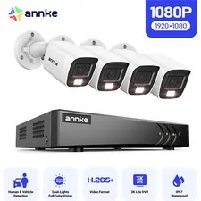 ANNKE 5in1 8CH 5MP Lite DVR 1080P AI Security Camera System Color Night Vision