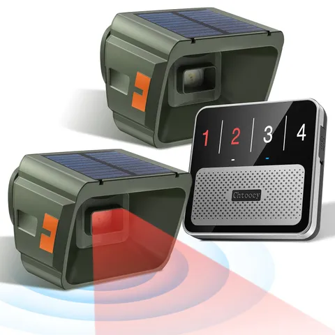 Upgraded Driveway Alarm, Radar + IR Dual Detection, 1/2 Mile Long Range Wirel...