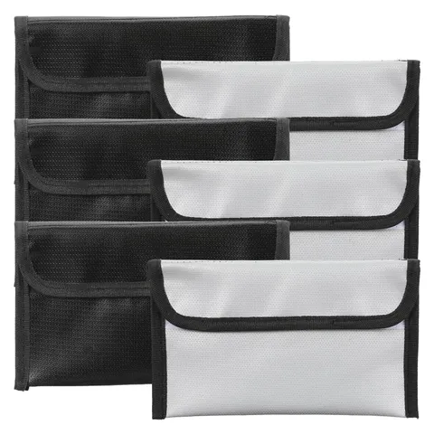 6 Pack Small Fireproof Bag 8 x 5 Inch Fireproof Money Waterproof Pouch Docume