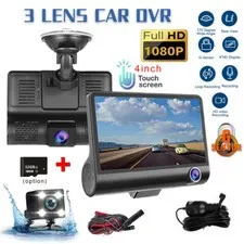 Camara De Seguridad 1080P Para Carros Cámara De 3lens Delantero/Trasero/Interior