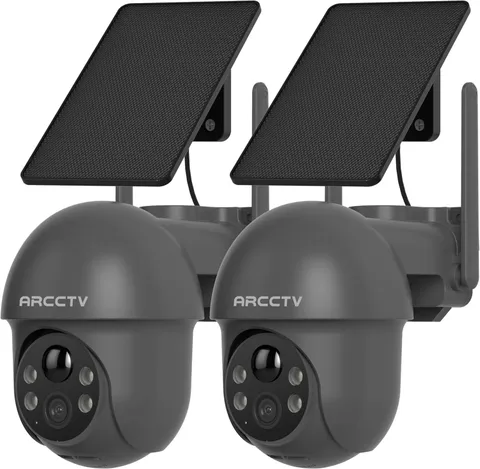 ARCCTV Security Cameras Wireless Outdoor Solar, 4MP 360° View Battery Powered Ou