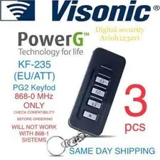 PACK OF 3- Visonic KF 235 PG2 Wireless Remote Keyfob (868-0)