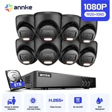 ANNKE 8CH 5MP Lite 5in1 DVR 1080P Outdoor Color Security Camera System AI IP67