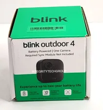 Blink Outdoor 4 Wireless Camera, Two-Way Talk, Add-On Camera Black, NEW