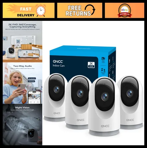 2K Home Security Cameras Indoor, 5G/2.4G WiFi, 4-Pack Surveillance System