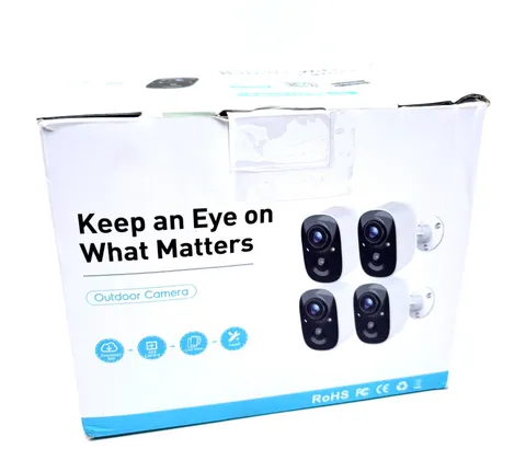 GMK 2K Resolution Outdoor Security Camera With Motion Detection (4 Pack)