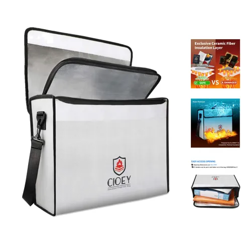 XL Fireproof Document Bag - Waterproof, Thermal Insulated Security for Valuables