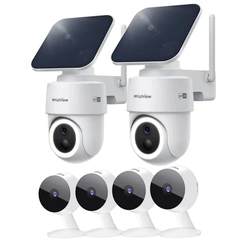 LaView Indoor Security Camera & 360° Pan&Tilt Solar Outdoor Wireless,...