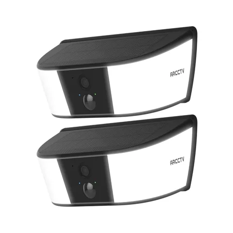 4MP Wireless Solar Wall Light Security Cameras Outdoor 2 Way Audio Night Vision