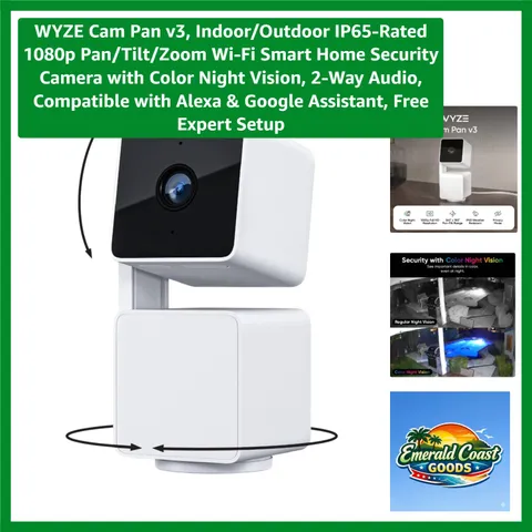 AI-Powered 1080p Security Camera with 2-Way Audio & Motion Tracking - Cam Pan v3