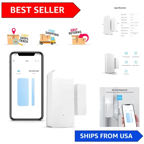 DW2 Wi-Fi Wireless Door Window Sensor - Smart Security Alerts, No Gateway Needed