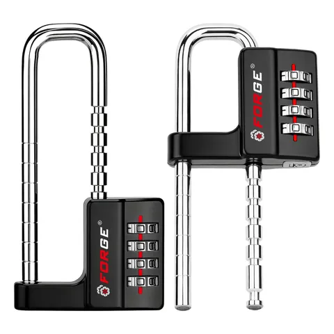 FORGE Combination Lock, Black, 2 Locks | 4-Digit Heavy Duty, Adjustable Long ...