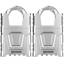 NovLock Heavy Duty Outdoor Combination Lock, Padlock with Shrouded Shackle | ...