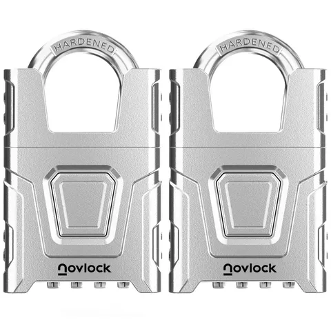 NovLock Heavy Duty Outdoor Combination Lock, Padlock with Shrouded Shackle | ...