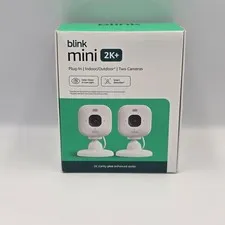 Blink Mini 2K+ (2-Camera Kit) Plug-In Indoor Camera Color Night Vision NEW