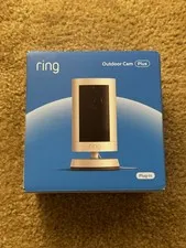 Ring Outdoor Cam Plus White Plug-In with 2K Video and Ring Night Vision NEW!!