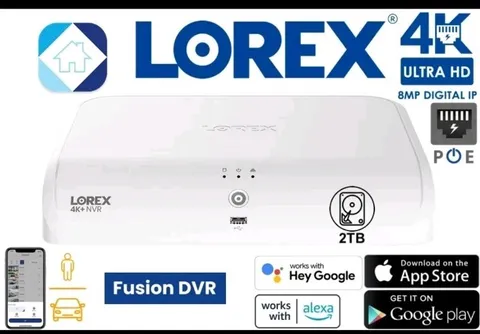 Lorex N910A62 NVR 4K+ 12MP HD+ 16 Camera Capable 8 Wired + 8 Fusion Smart 2TB ⭐️